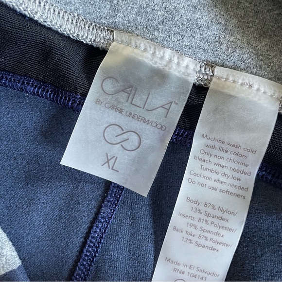 *SOLD* CALIA NWOT Essential Heather 7/8 Leggings Blue and Gray Mesh Size XL - Picture 8 of 10